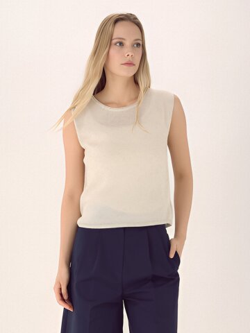 Natural Flow Linen Knit _Ivory