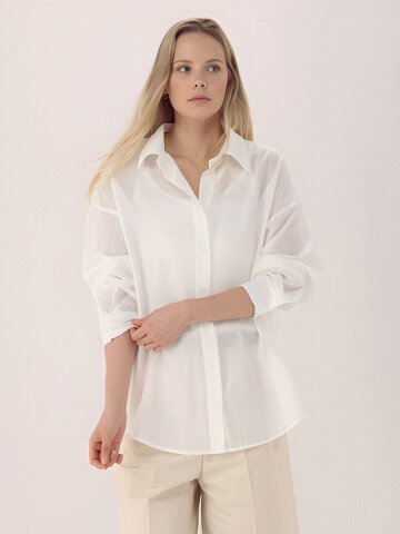 Relaxed Tencel Shirt _Ivory