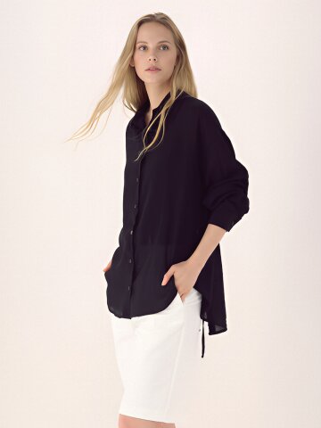 Relaxed Tencel Shirt _Black
