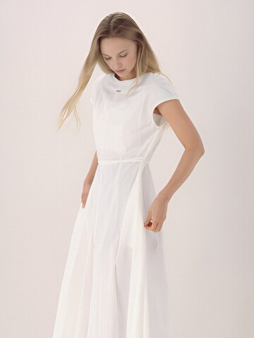Cap Sleeve Strap Dress _White