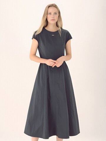 Cap Sleeve Strap Dress _Charcoal