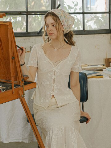 PM_Petite floral ribbon blouse_IVORY