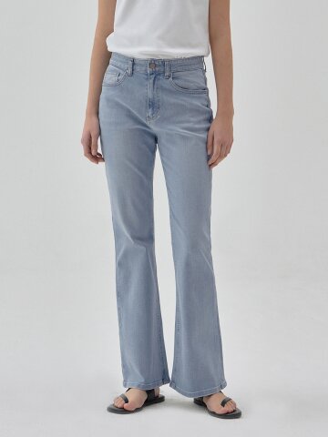 DENIM SEMI BOOTS CUT PANTS LIGHT INDIGO S6