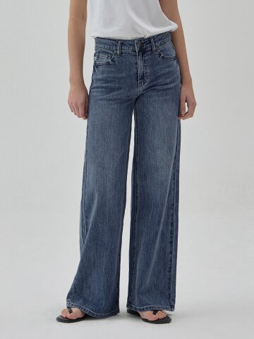 DENIM RELAX WIDE PANTS INDIGO S6