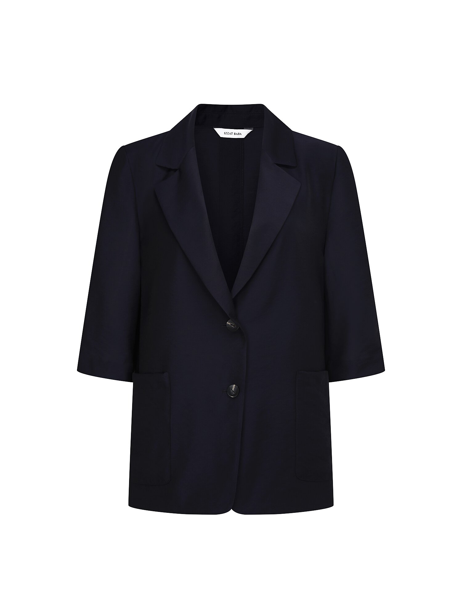 포켓 7부 테일러드 투버튼 재킷 (NAVY)