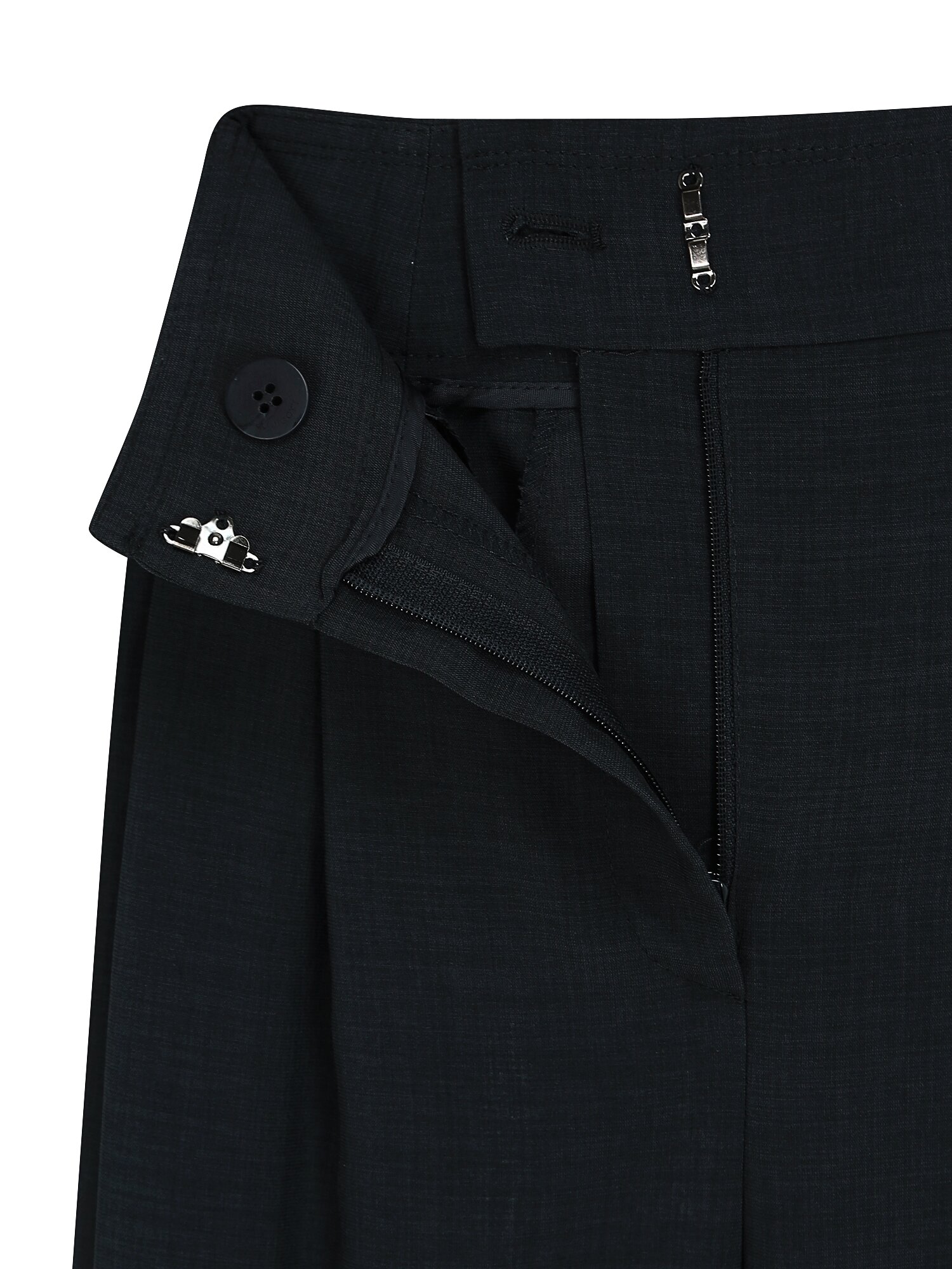 하이 웨이스트 투턱 와이드 팬츠 (DARK GREY)
