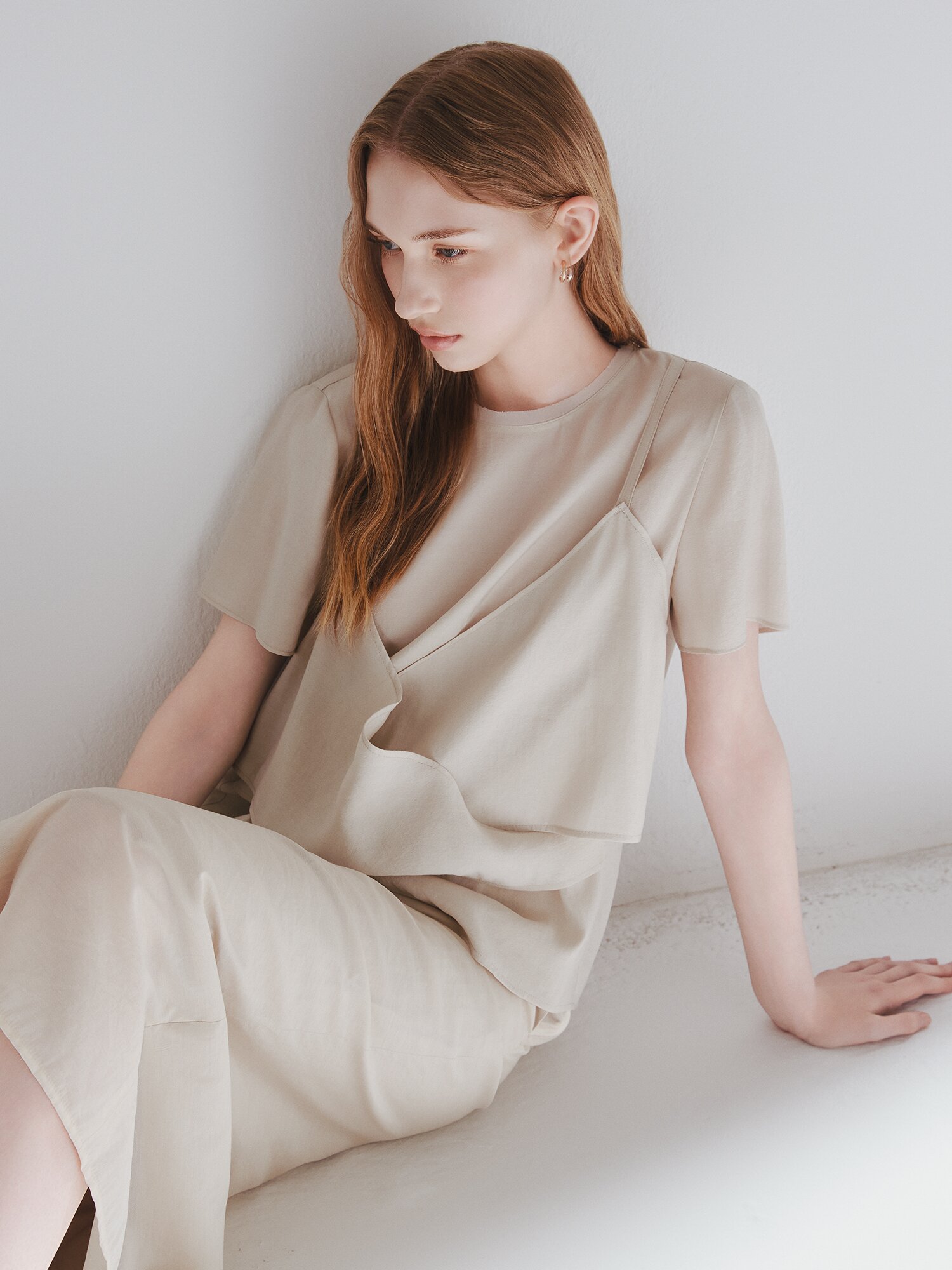레이어 뷔스티에 블라우스 (BEIGE)