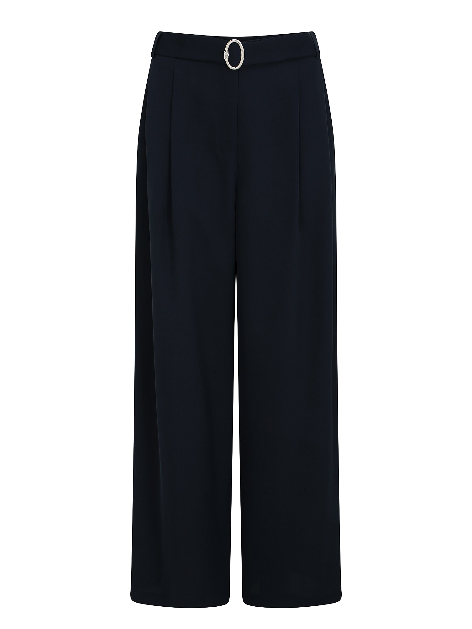 벨티드 투턱 와이드 팬츠 (NAVY)