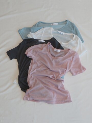 ［2PCS 1SET］HAZY SHEER DUO T-SHIRT_MIX