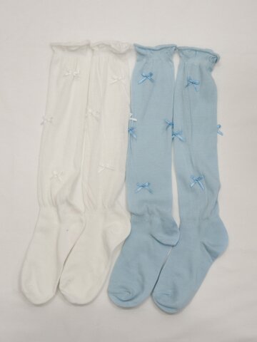 ［2PCS 1SET］DREAMY RIBBON LAYER SOCKS_SKY BLUE