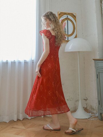 LB_Flutter sleeve floral dress_RED