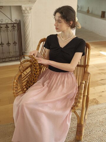 SR_Waist fake two-piece dress