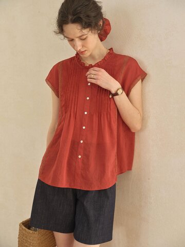SR_Red chalk loose blouse