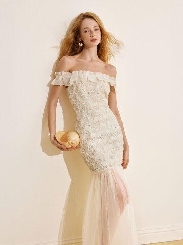 YY_Lace mesh skirt dress
