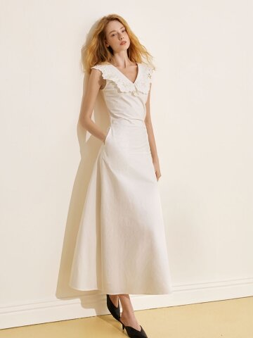 YY_V-neck hollow dress
