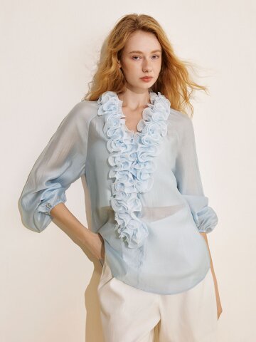 YY_Cover-up lace v-neck top