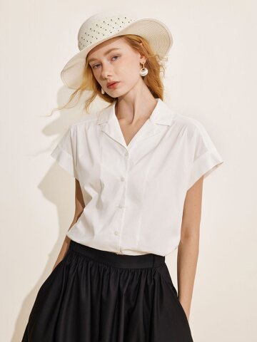 YY_Slimming simple white top