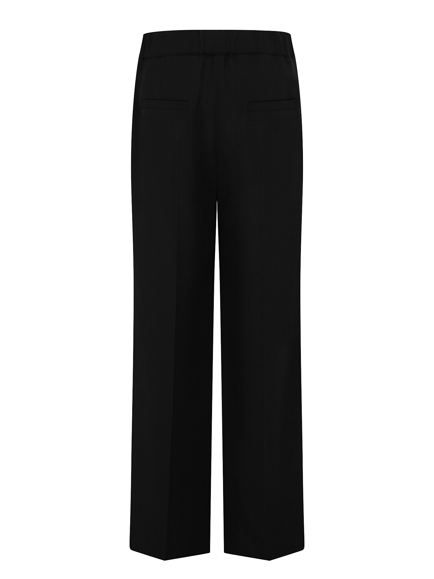 백 밴딩 세미 와이드 팬츠 (BLACK)