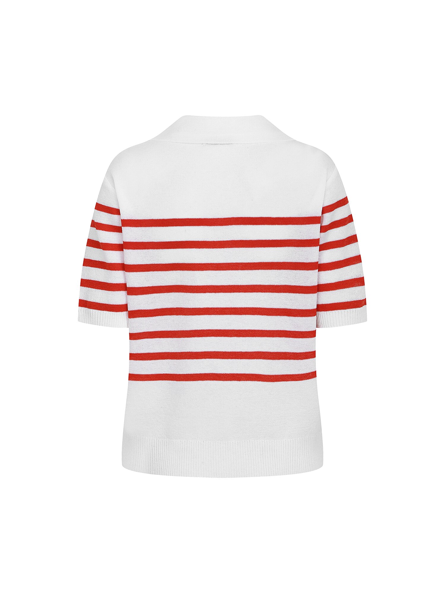 스트라이프 자수 브이 칼라 니트 (STRIPE RED)