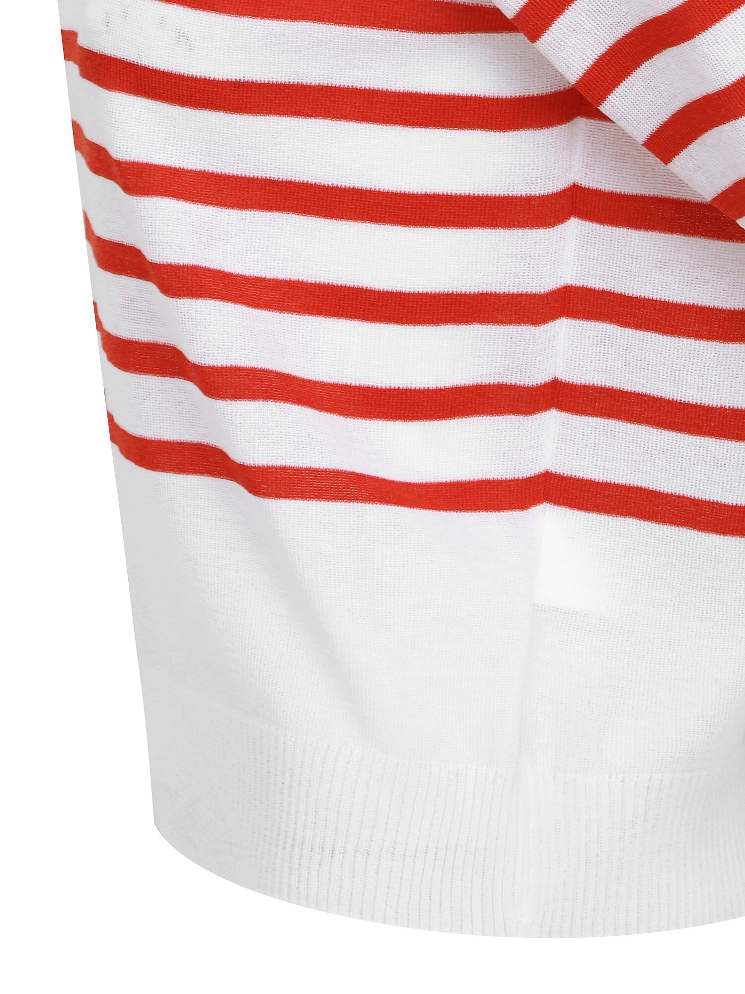 스트라이프 자수 브이 칼라 니트 (STRIPE RED)