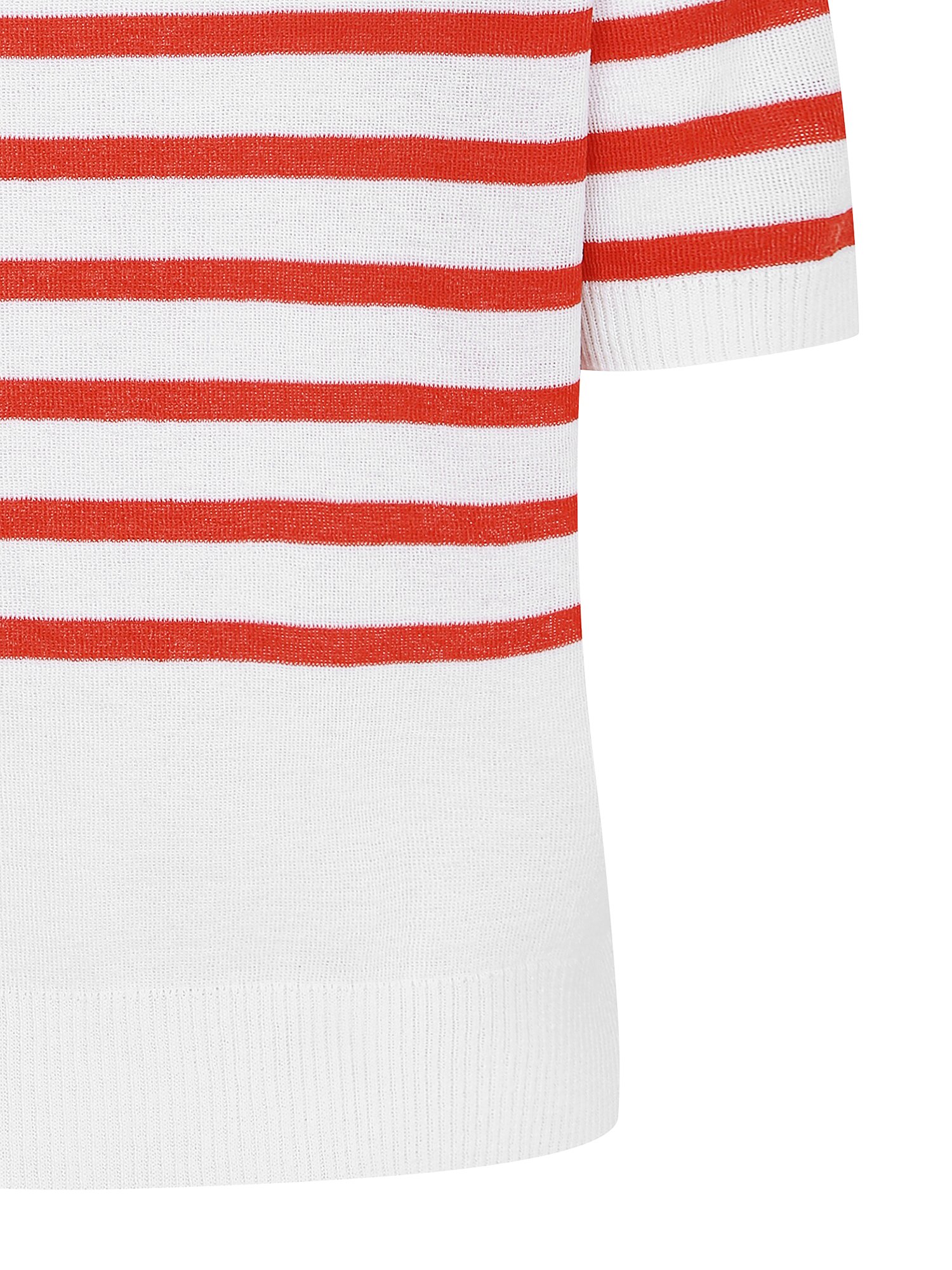 스트라이프 자수 브이 칼라 니트 (STRIPE RED)