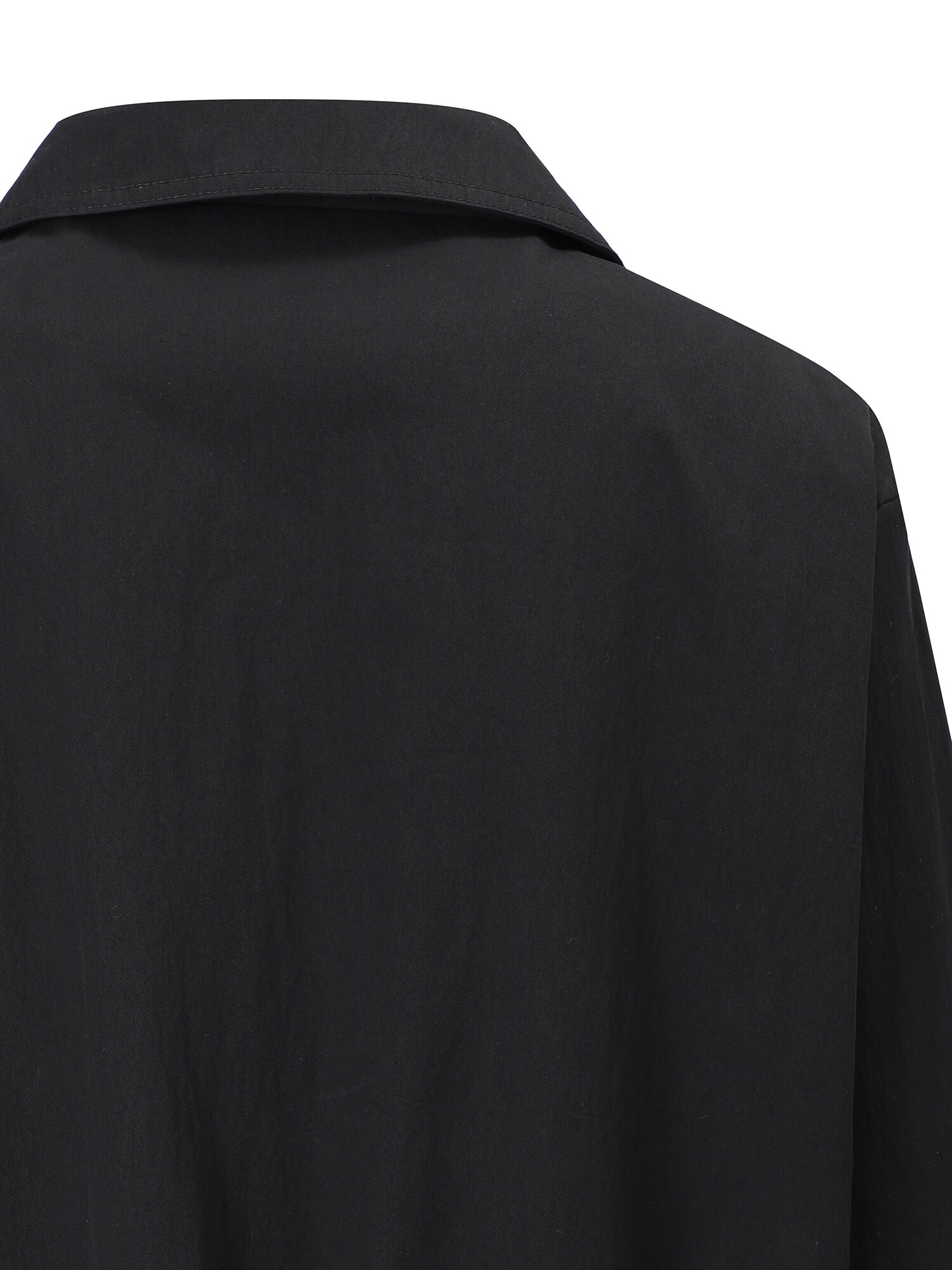 밴딩 싱글 칼라 숏 트렌치 코트 (BLACK)