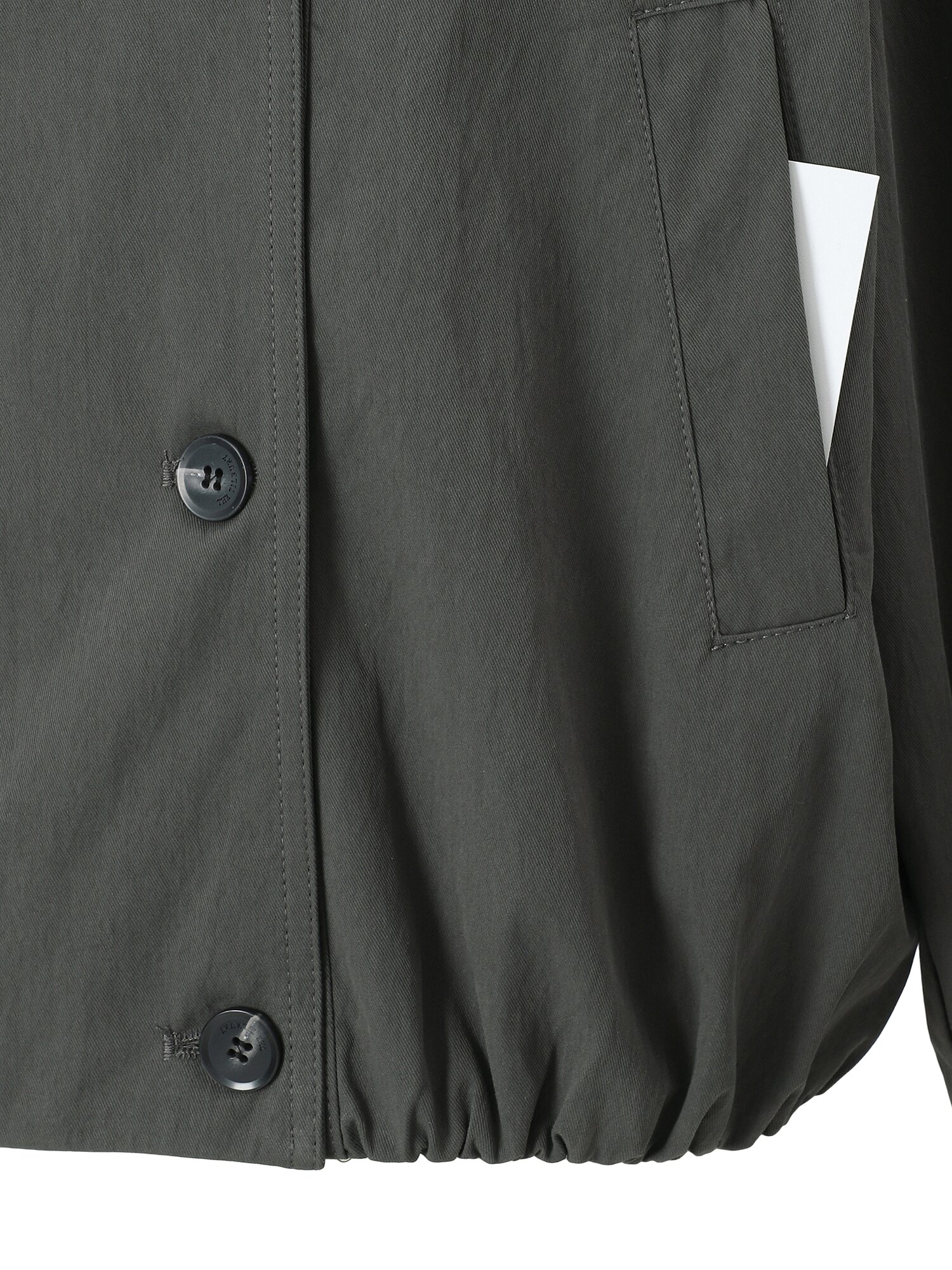 밴딩 싱글 칼라 숏 트렌치 코트 (DARK GREY)