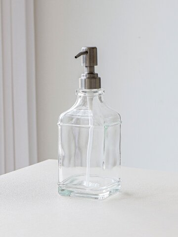 사각 유리 핸드워시 디스펜서 물비누통 공병 500ml
