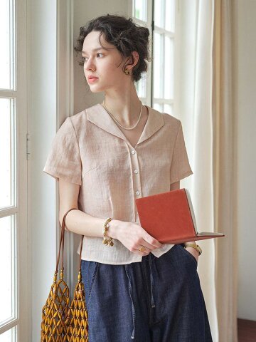 SR_Vintage short commuter blouse_2color