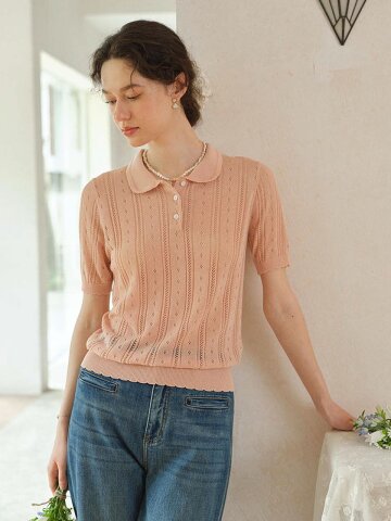 SR_Hollow knit cooling top_2color