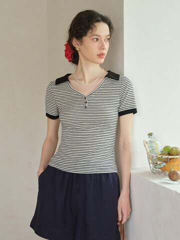 SR_Color-block stripe top