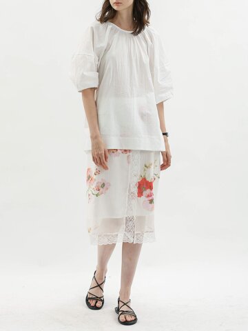 WD_Lace trim floral skirt_WHITE