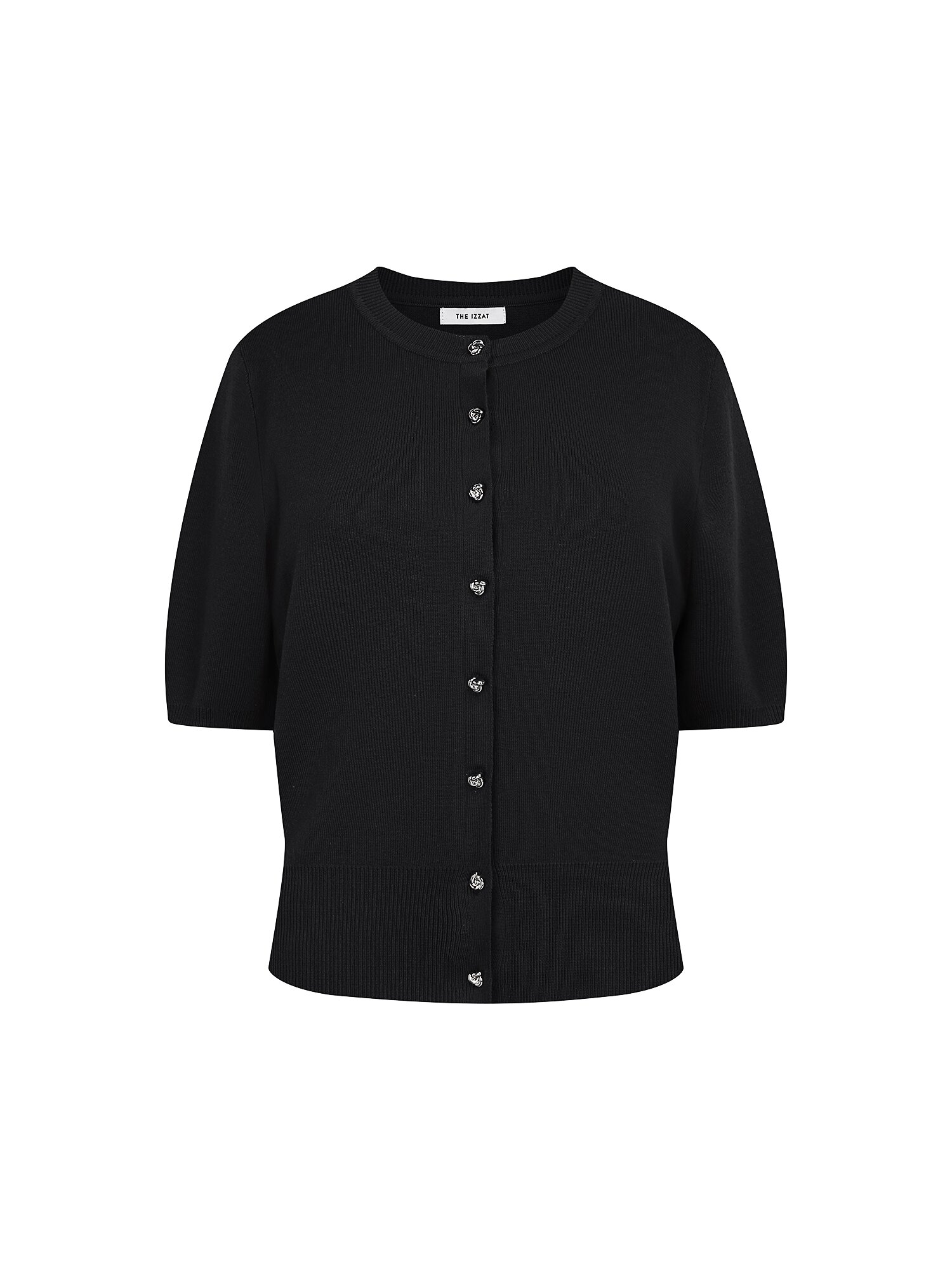 린넨 메탈 버튼 라운드넥 가디건 (DARK GREY)