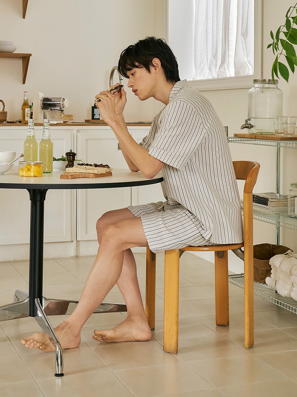 엘라빈 반팔 남성페어 아이보리 (75D)
