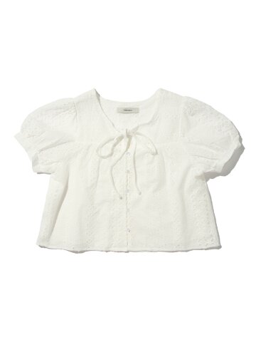 로맨틱 아일렛 블라우스 (아이보리)