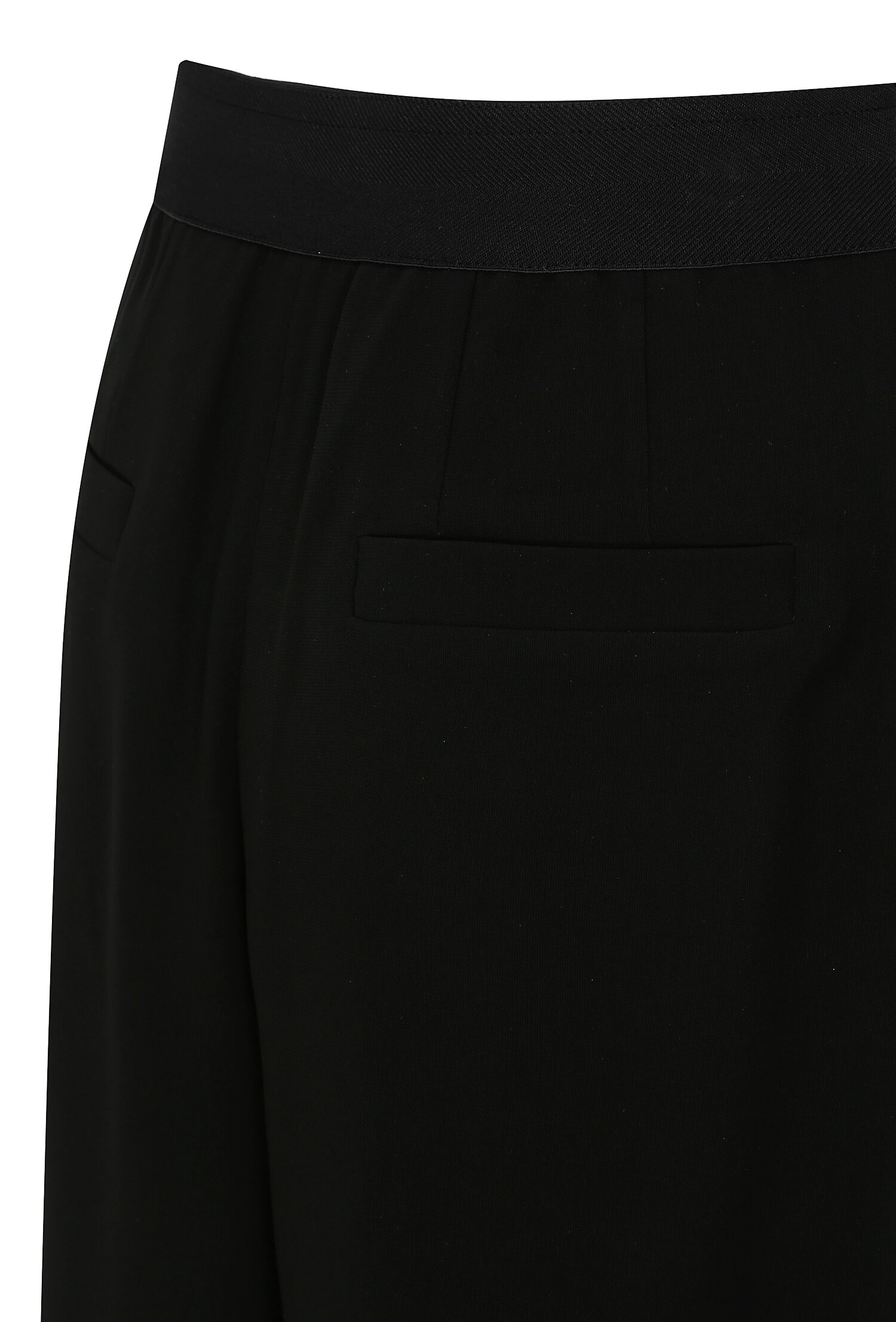투턱 백 밴딩 와이드 팬츠 (BLACK)