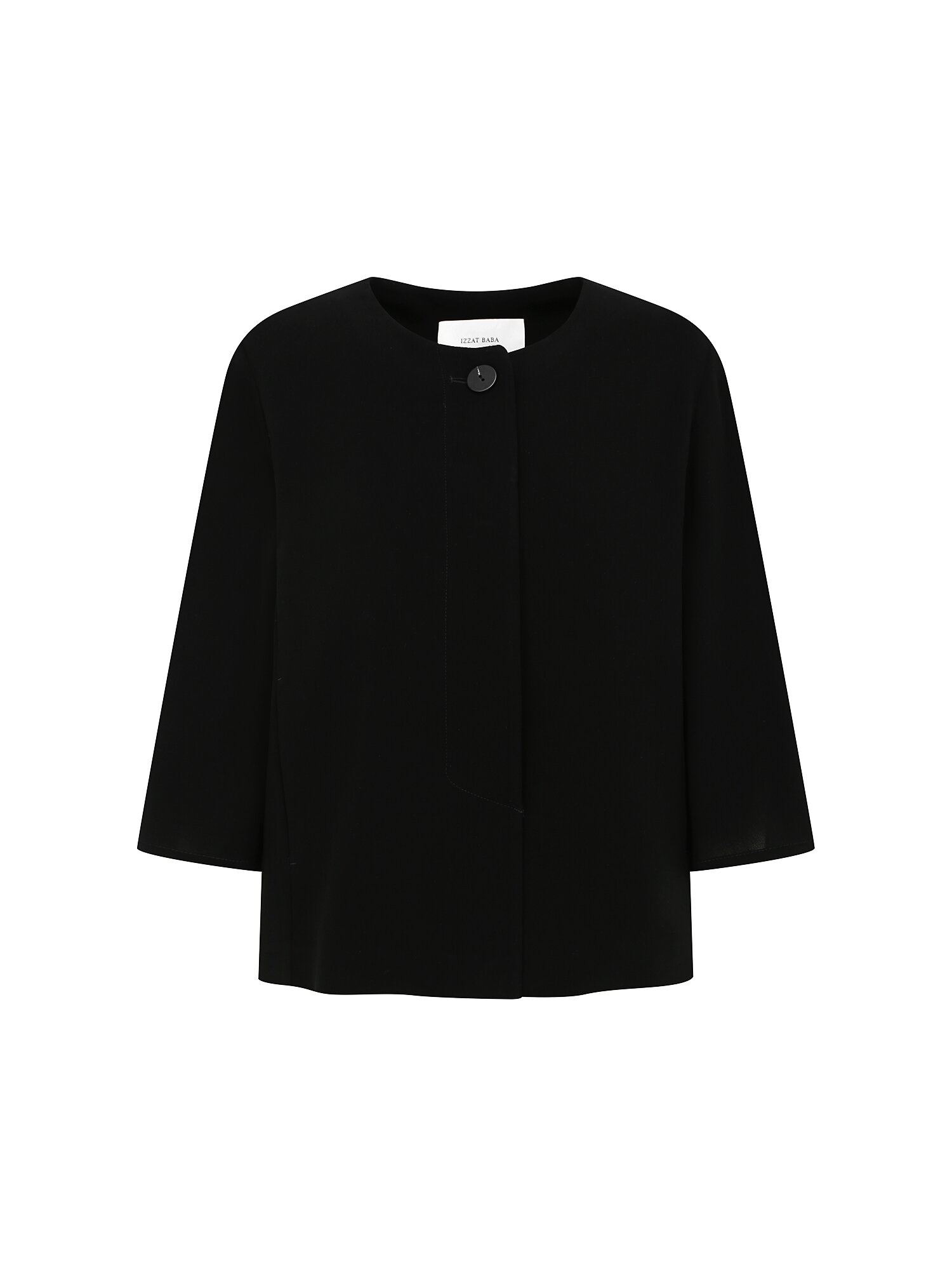 루즈핏 7부 라운드넥 재킷 (BLACK)