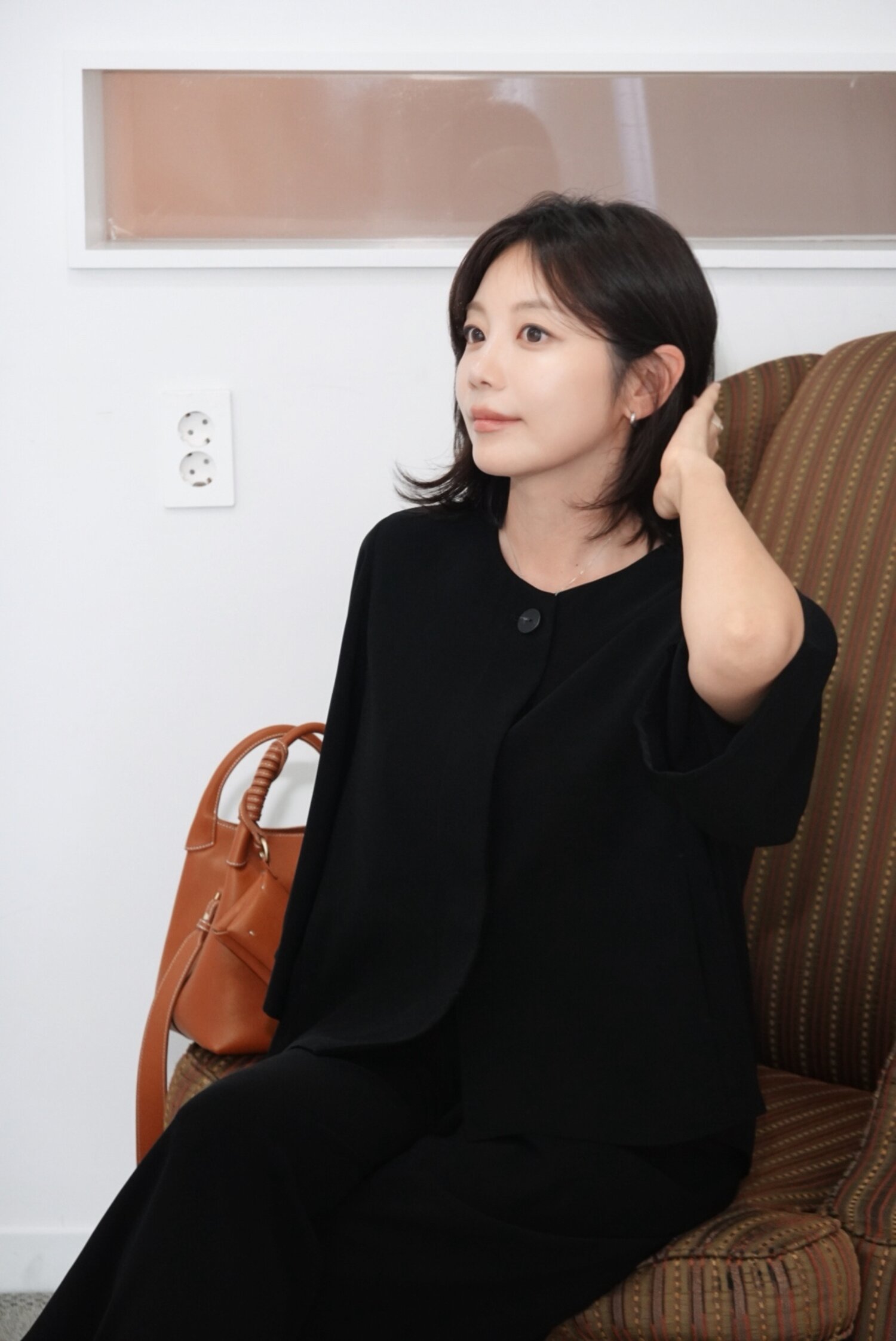 루즈핏 7부 라운드넥 재킷 (BLACK)