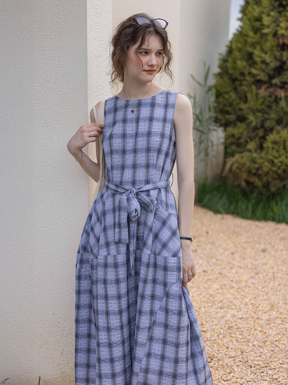 DA_Wild wrinkled plaid dress