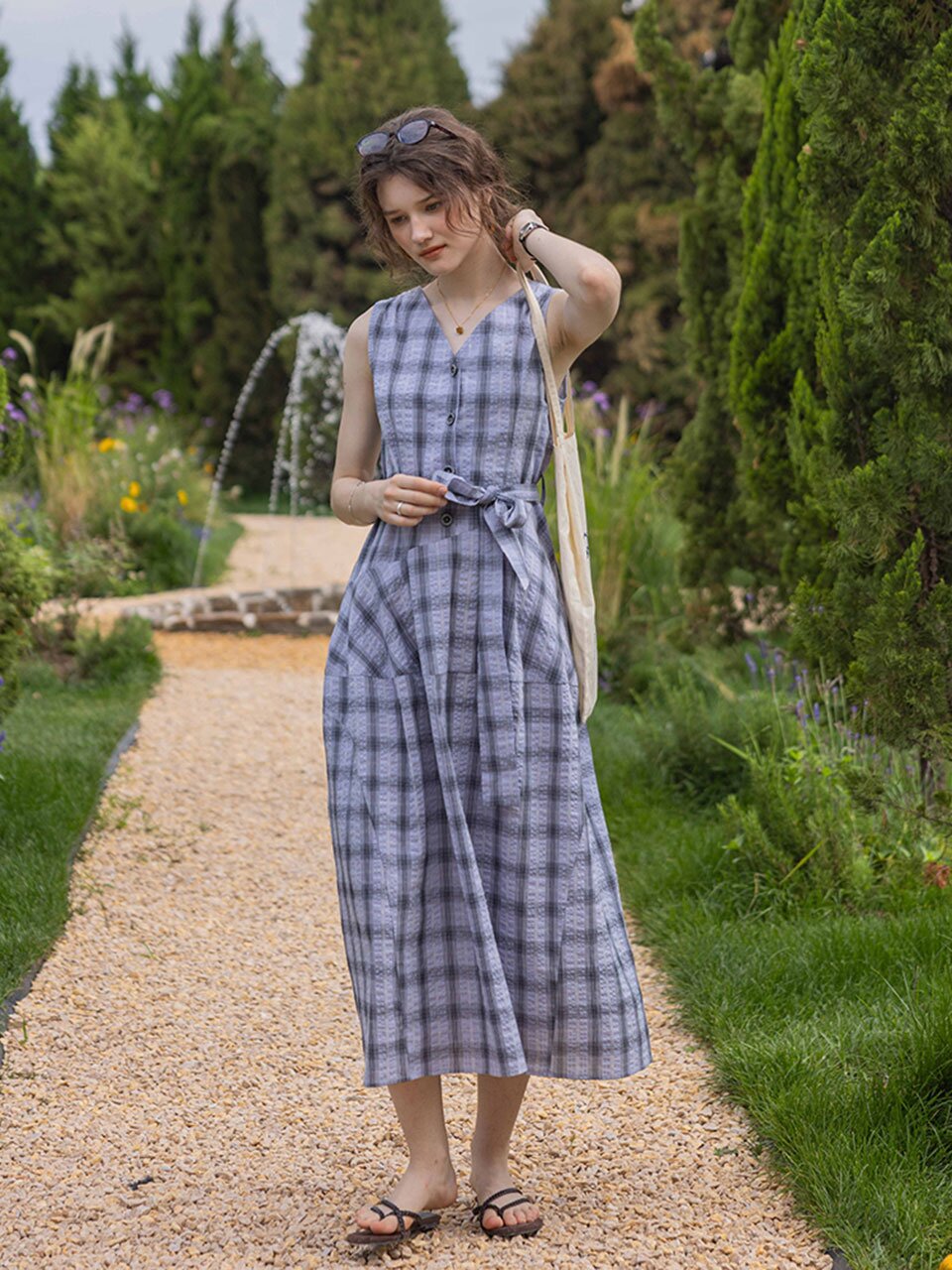 DA_Wild wrinkled plaid dress