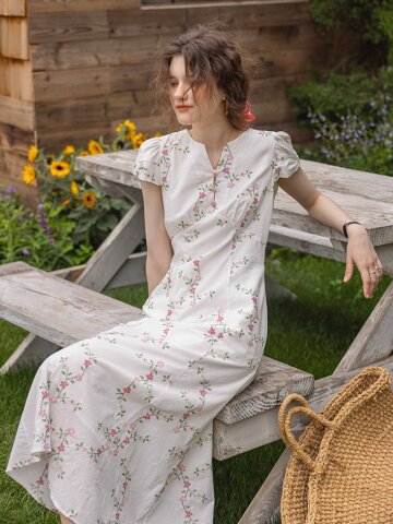 DA_Craft cross floral dress_WHITE