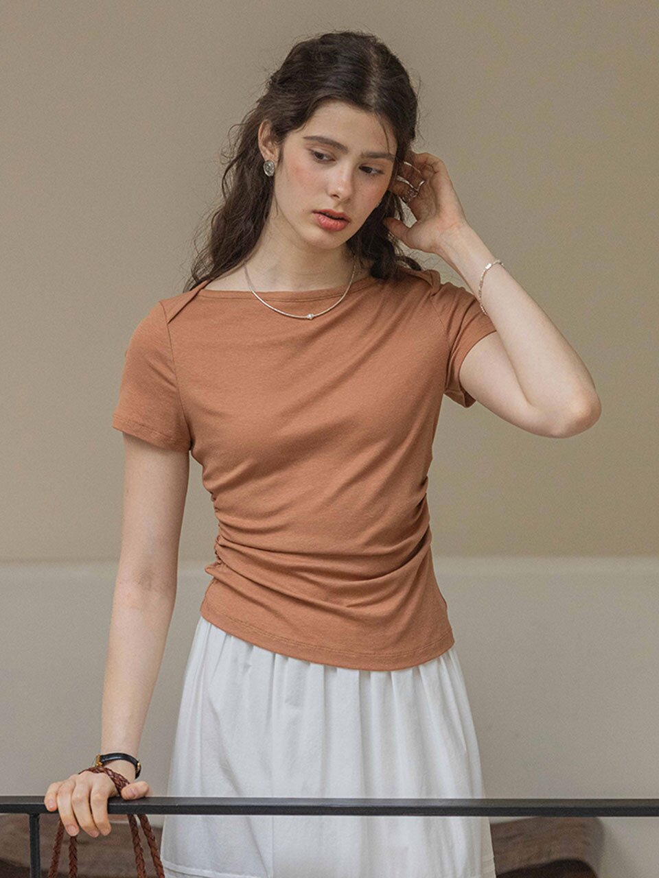 DA_Knit off-shoulder top_3color