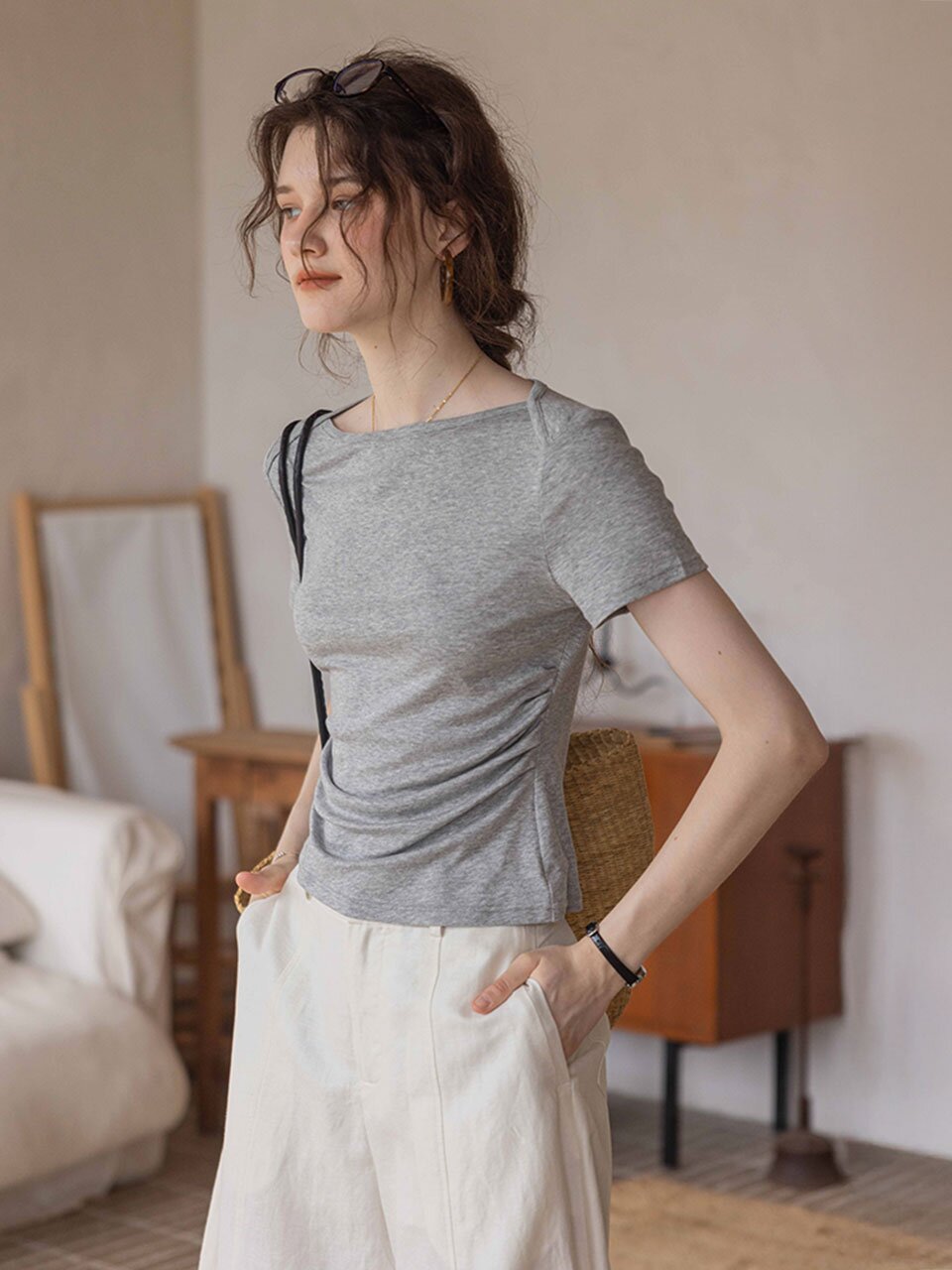DA_Knit off-shoulder top_3color
