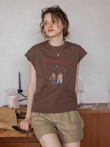 DA_Printed round neck top_2color