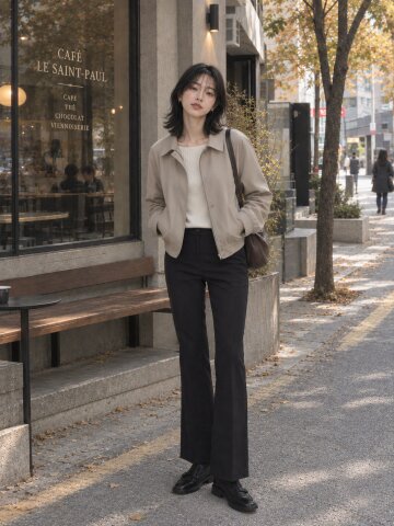 세미 부츠컷 베이직 슬랙스 팬츠 