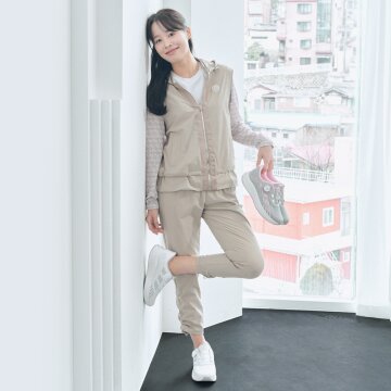 PWX Q126-4601-02 여성 우븐스판 투웨이 웜업팬츠 트레이닝셋업