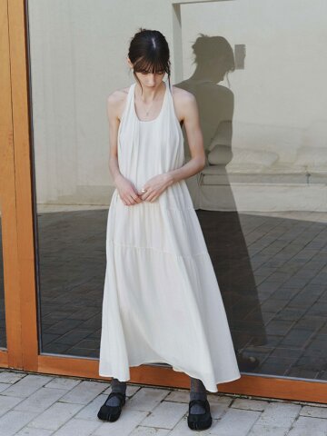 TG_Minimal tiered halter neck dress_2color