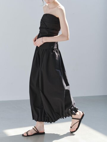 TG_Pleated hem long skirt_2color