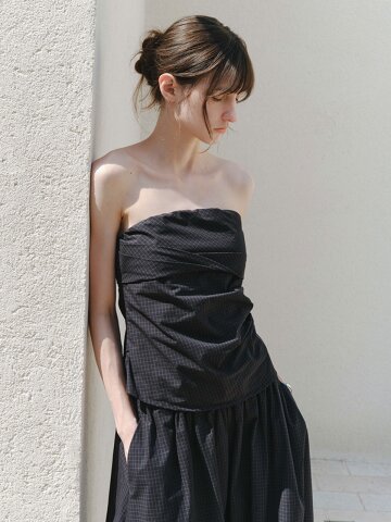 TG_Pleated tube top_2color