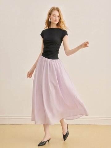 YY_Elegant patchwork dress_2color